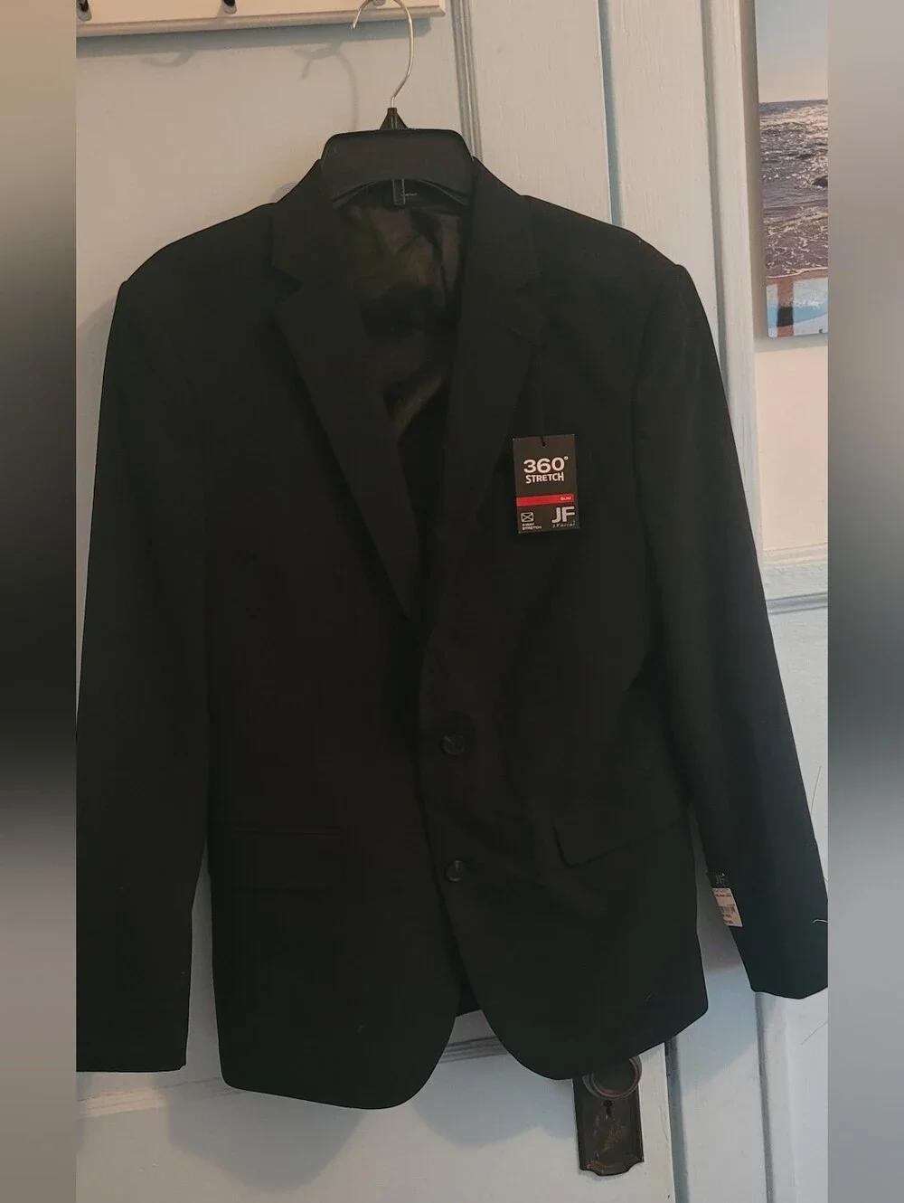 jf j.ferrar Black Two-Button Sport Coat Blazer